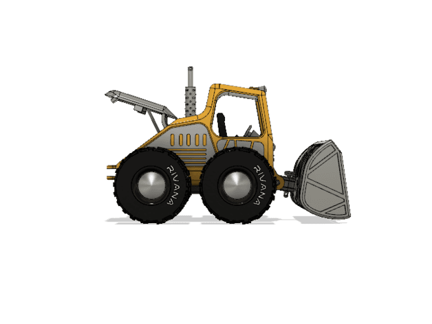 Yellow Bulldozer with Movements Version 2 3d model