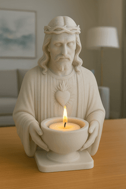 Free Crown of Thorns Jesus Tealight Holder STL – Sacred Heart Christian Candle Holder 3D Print 3d model