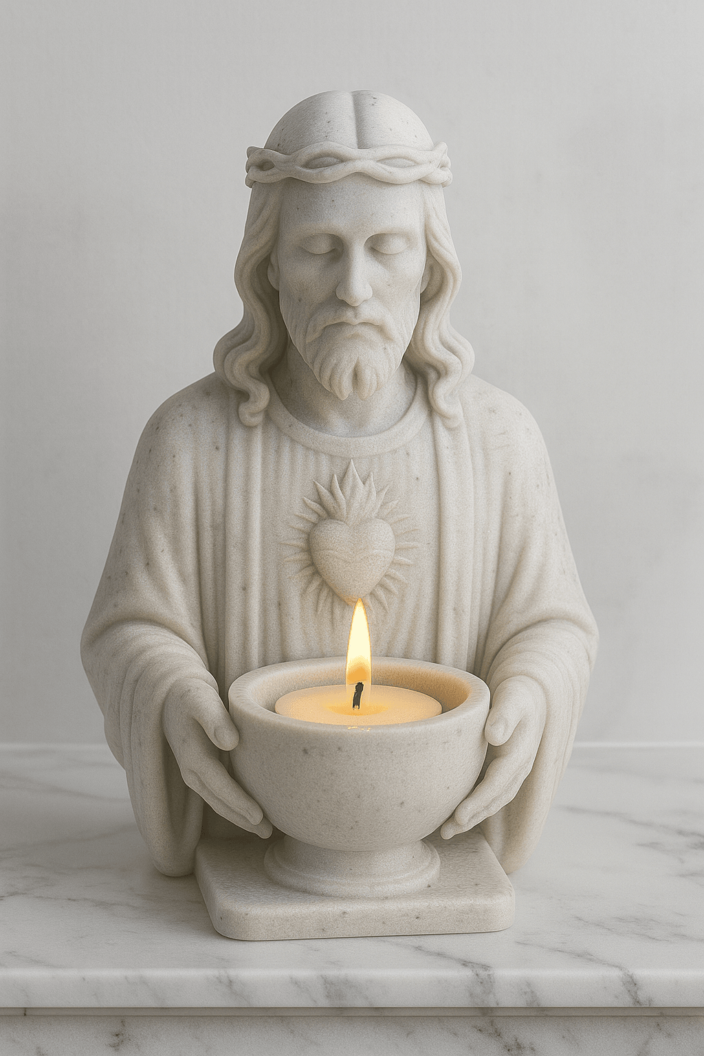 Free Crown of Thorns Jesus Tealight Holder STL – Sacred Heart Christian Candle Holder 3D Print 3d model