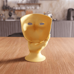 Theatrical Mask Silhouette Fine Art Statue 3d model