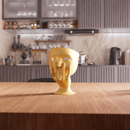 Theatrical Mask Silhouette Fine Art Statue 3d model