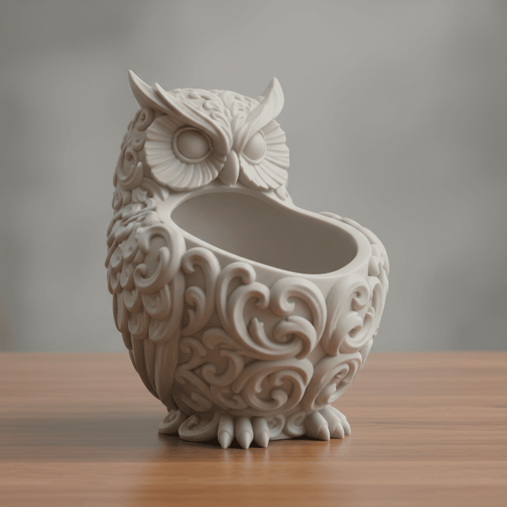 Owl Storage Organizer Basket Printable STL File 3d model