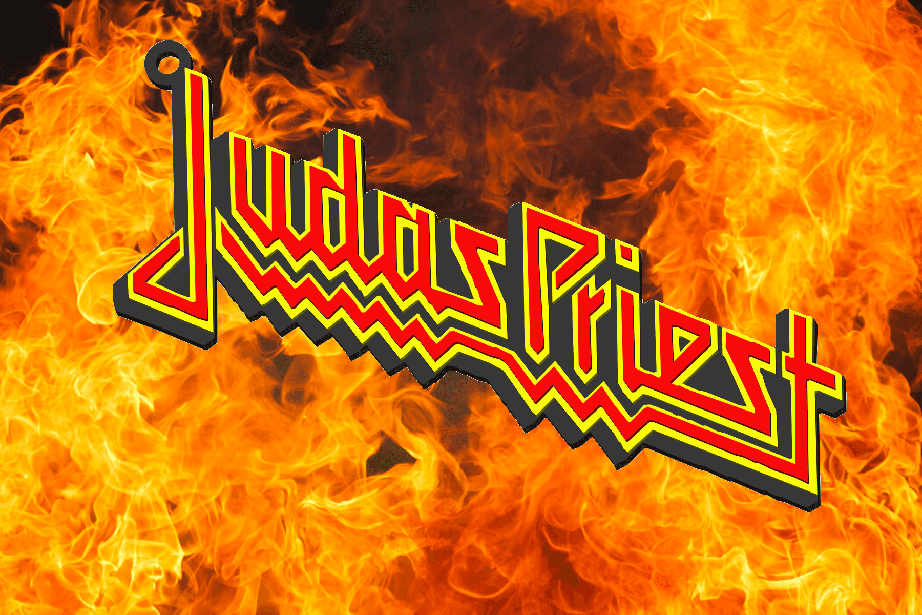 Judas Priest keychain, dogtag, earrings, logo 3d model