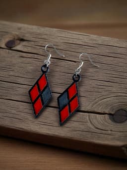 Harley Quinn Diamond Earrings 3d model