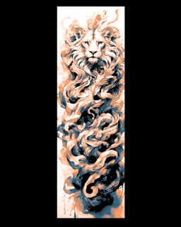 Artistic view of the spirit of the Lion - Set of Bookmarks 3d model