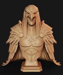 Horus Warrior Bust STL | Egyptian Bust 3D Print | HighDetail 3d model