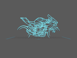Kawasaki - Ninja H2R Wall art 3d model