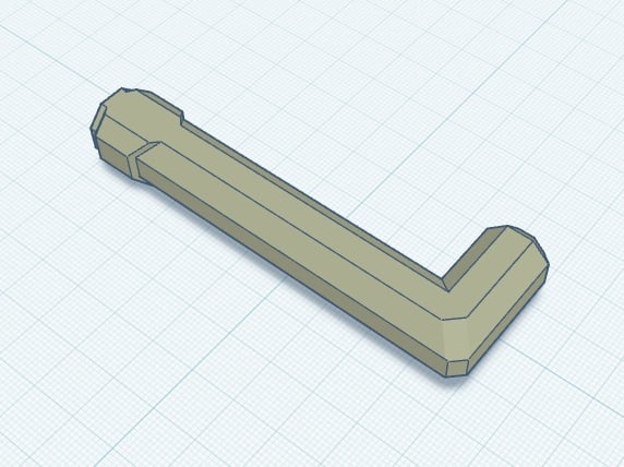 75x17.5 mm - Hook (Bolt-Locked Insert) 3d model
