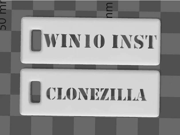 Windows 10 and Clonezilla Tag for USB drives 3d model