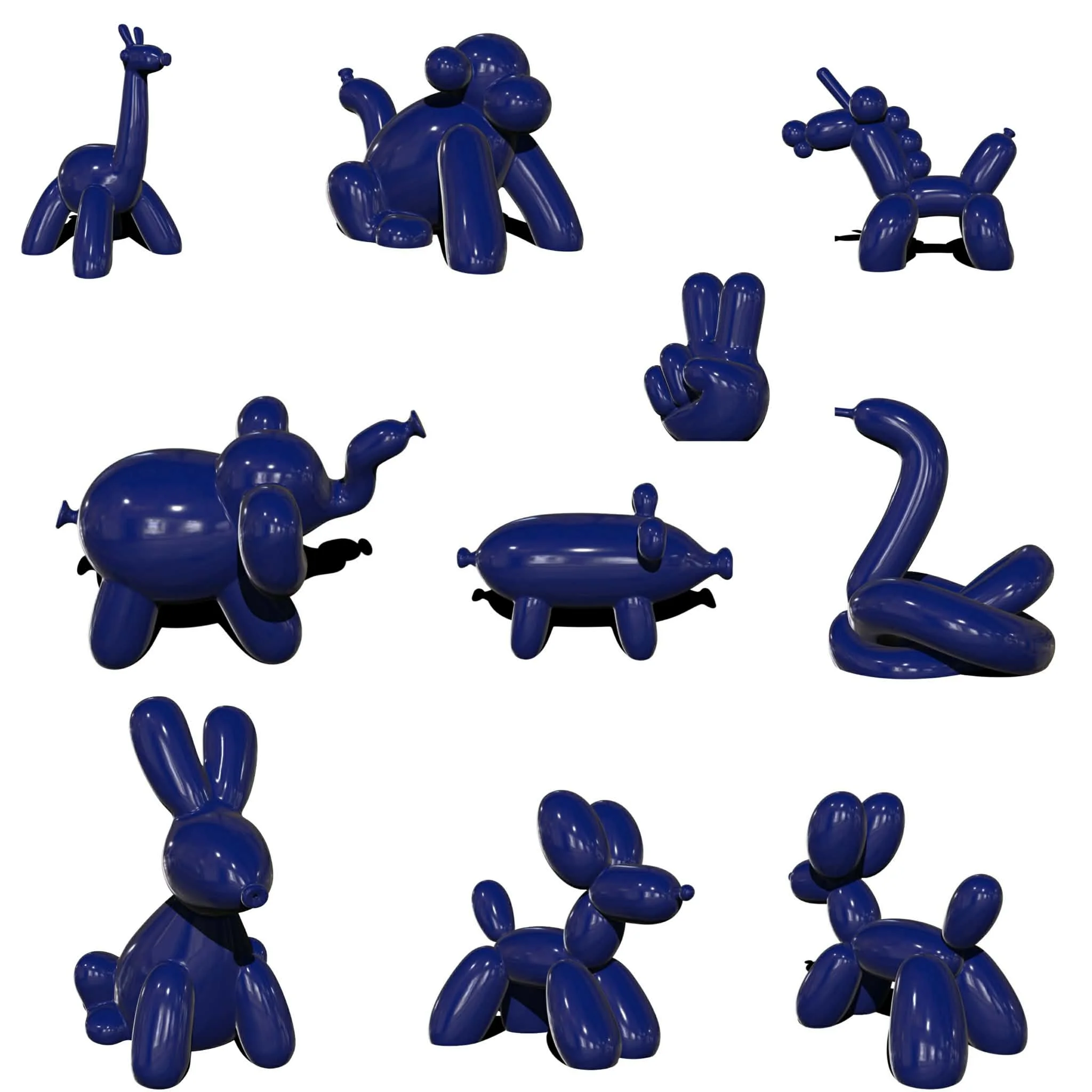 Balloon animal statues 3d model