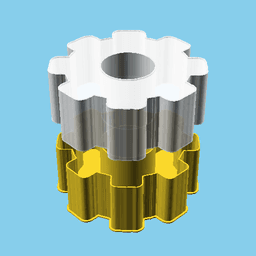 Gear Wheel (model 2), nestable box (v1) 3d model
