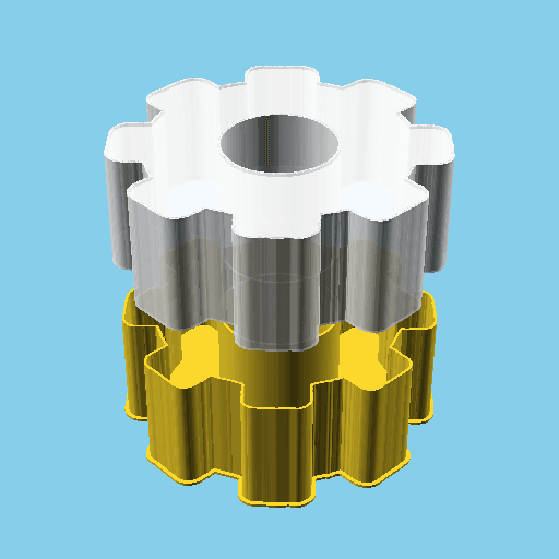 Gear Wheel (model 2), nestable box (v1) 3d model