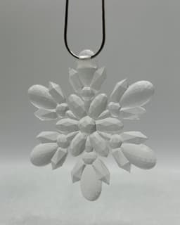 Crystal Snowflake Pendant / Ornament - Support Free 3d model