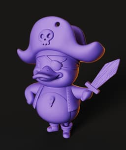Pirate Duck STL | Cute Figure 3D Print | No AMS 3d model