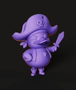 Pirate Duck STL | Cute Figure 3D Print | No AMS 3d model