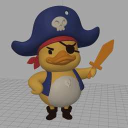 Pirate Duck STL | Cute Figure 3D Print | No AMS 3d model