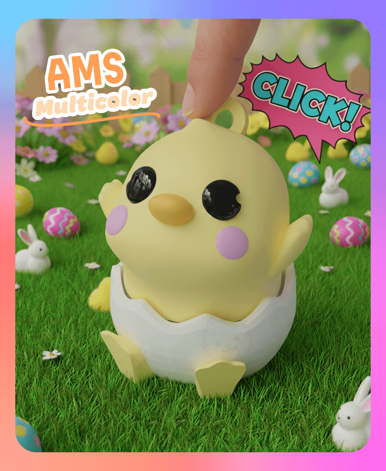 Little Chick Easter Clicker (Multicolor) 3d model