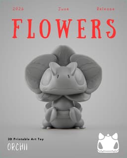 Grumpii 3D Printable Arttoy - 2026 June Release - Flowers 3d model