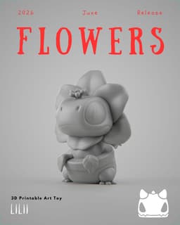 Grumpii 3D Printable Arttoy - 2026 June Release - Flowers 3d model
