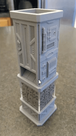 Mini Dice Tower & Base 3d model