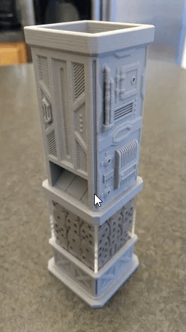 Mini Dice Tower & Base 3d model
