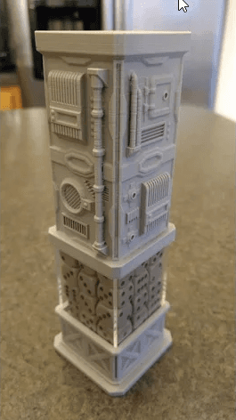 Mini Dice Tower & Base 3d model