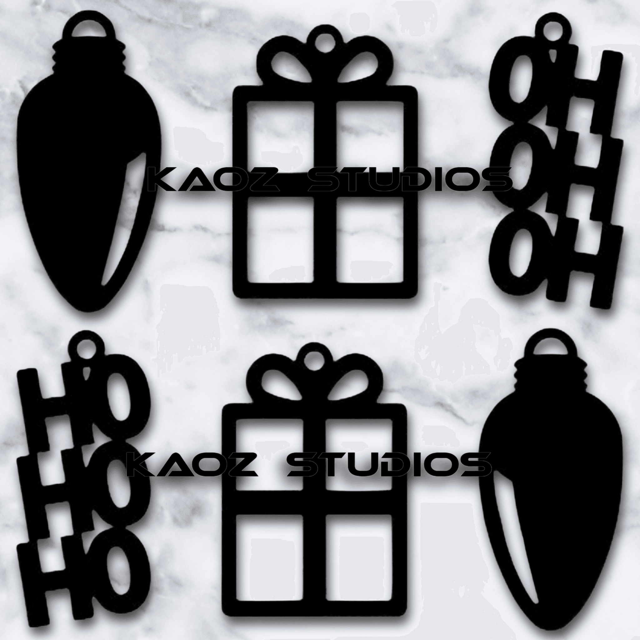 hohoho santa earring bundle christmas jewelery xmas earrings 3d model
