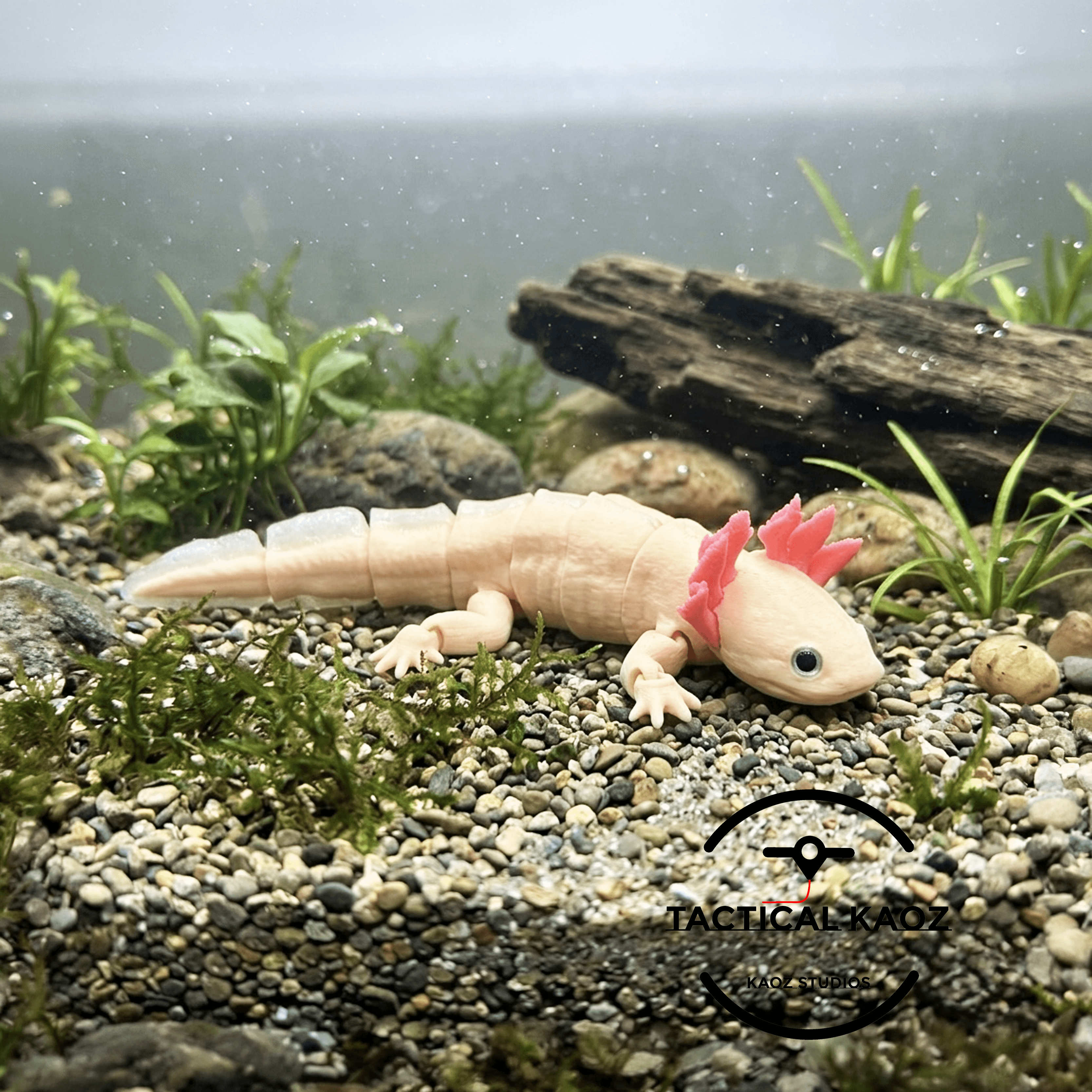 Axolotl Flexy | Articulated Axolotl + 6mm Glass Eyes Option and Pre Painted 3d model