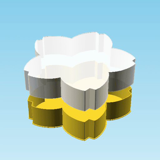 Flower006, nestable box (v2) 3d model