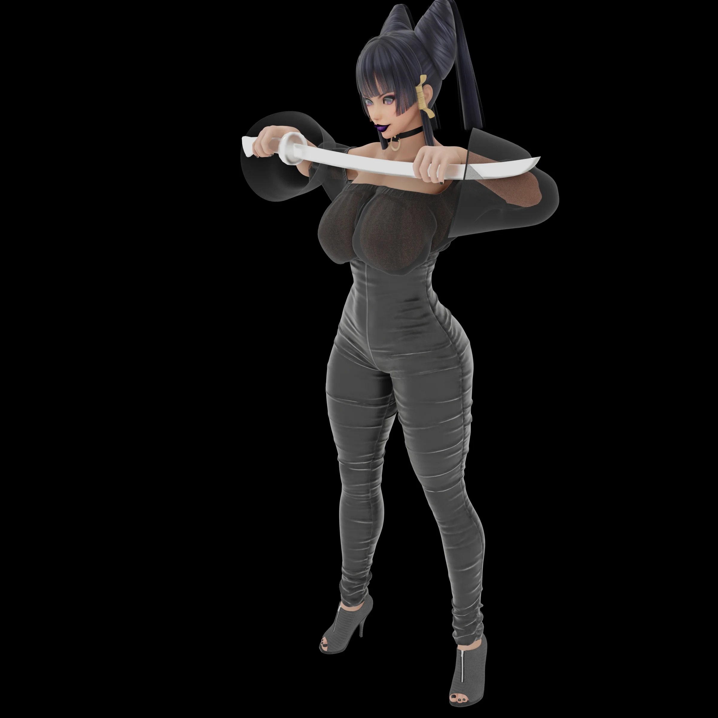 Voluptuous Anime Warrior Adult Fantasy v2 3d model