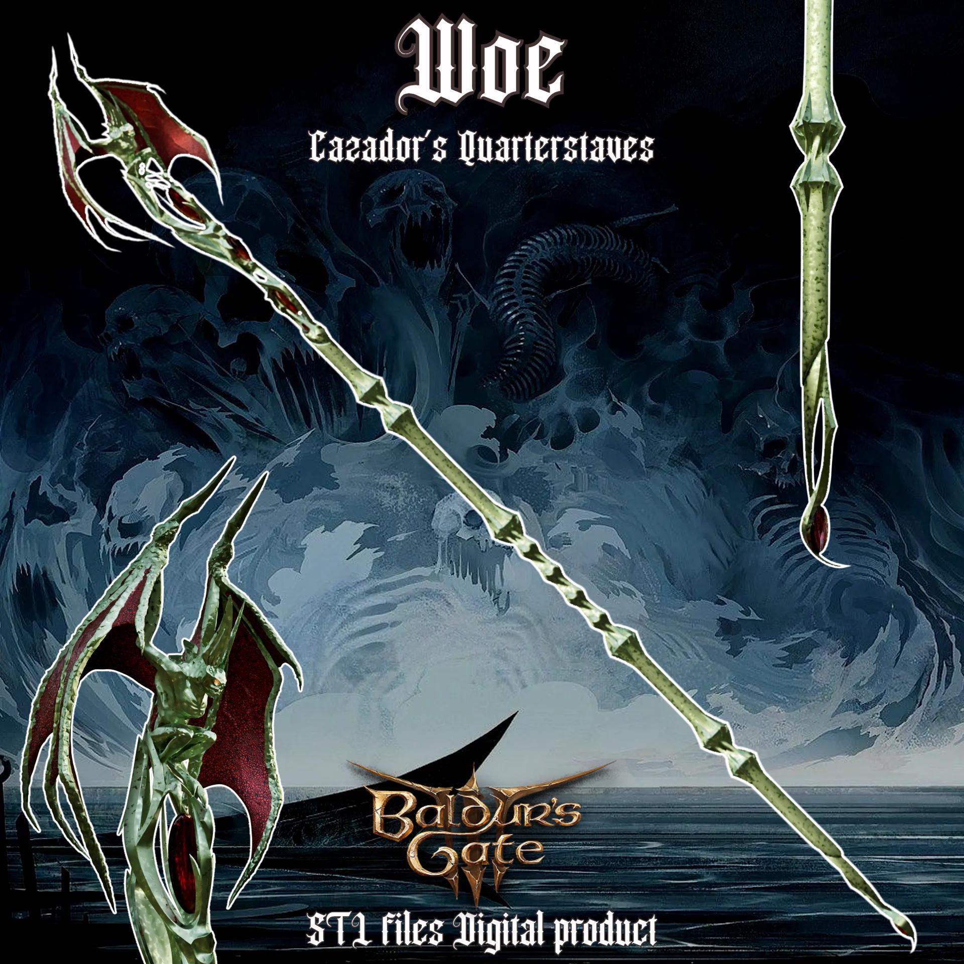 Fantasy Woe Corzador Staff from Baldurs Gate 3 3d model
