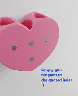 Heart Lighter Holder Magnet 3d model