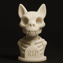 Skeleton Dog Bust - Halloween Dog Statue - STL 3MF - 3D Printable Dog Model 3d model