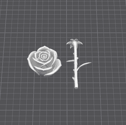 Rose Flower Figure | Realistic Floral Bouquet | Romantic Blossom Gift | Botanical Spring 3d model