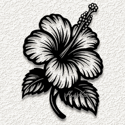 tropical hibiscus flower wall art home decor 3d model