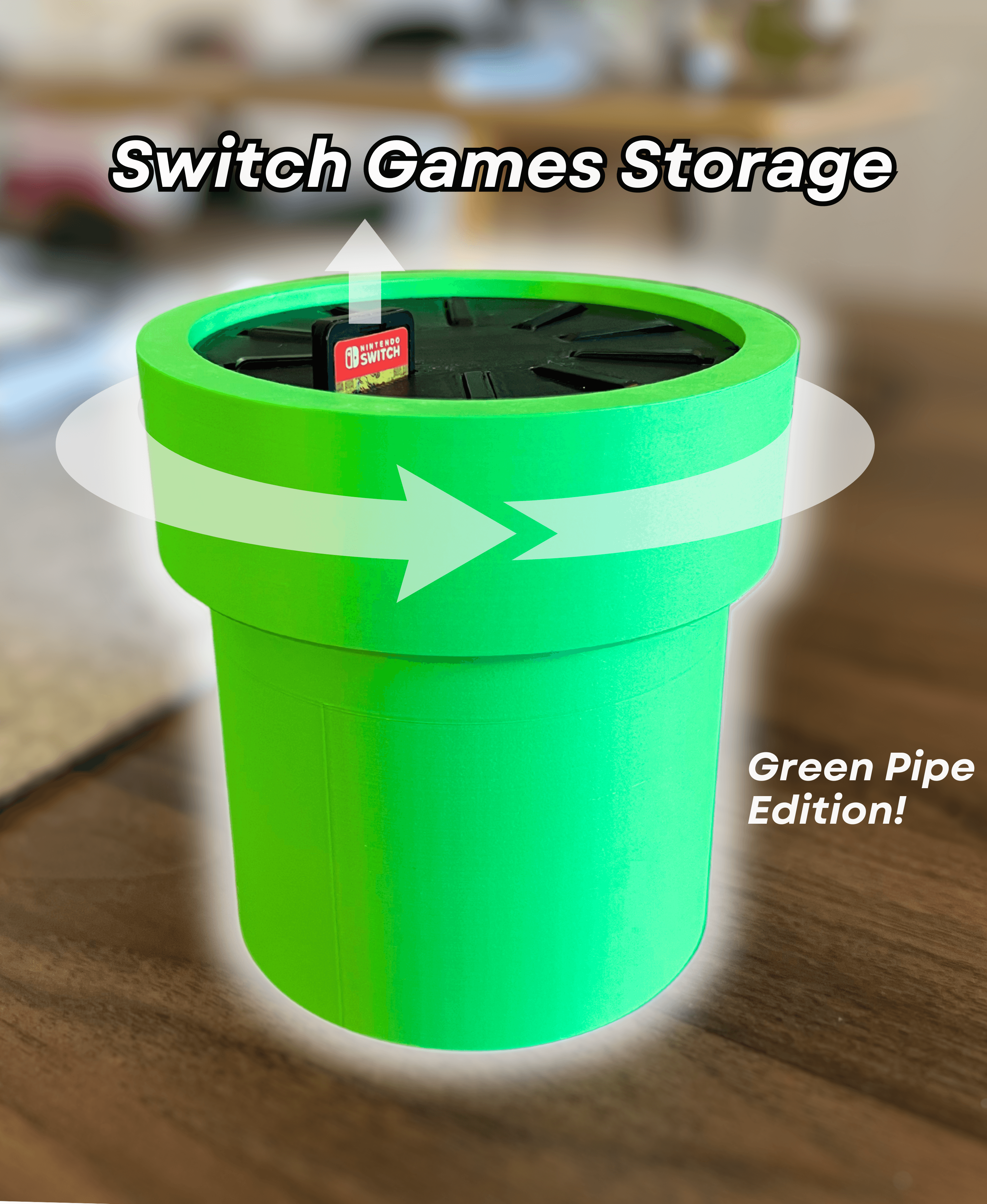 Nintendo Switch Storage Spinner (Green Tube) 3d model