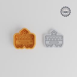 Tram Shape Cutter & Stamp Set, 6-Piece, Small Medium Large, Perfect for Cookies & Fondant, City Vehicle Decor, Transportation Design PRODUCT_3283 3d model