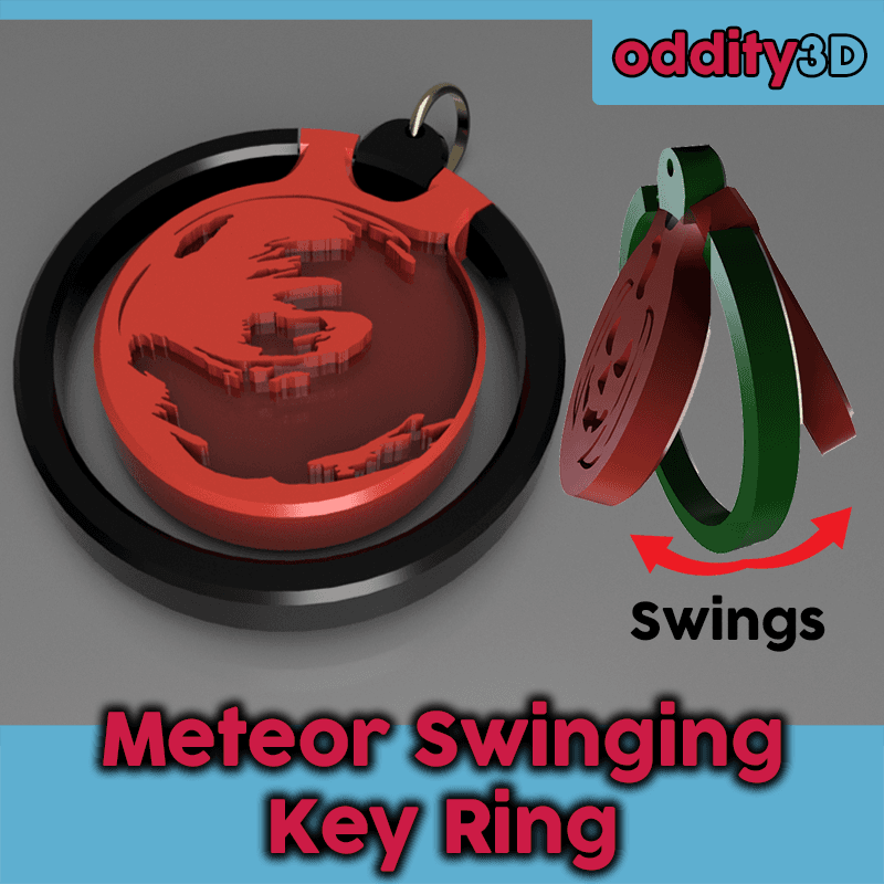 Meteor Swinging Key Ring (final fantasy meteor logo) 3d model
