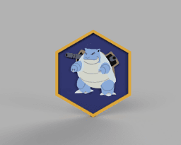 Blastoise Pokemon PokeCoin 3MF 3d model