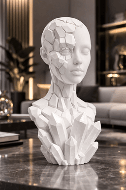 Crystal Muse Bust STL – Geometric Female Sculpture for 3D Printing 3d model