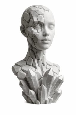Crystal Muse Bust STL – Geometric Female Sculpture for 3D Printing 3d model