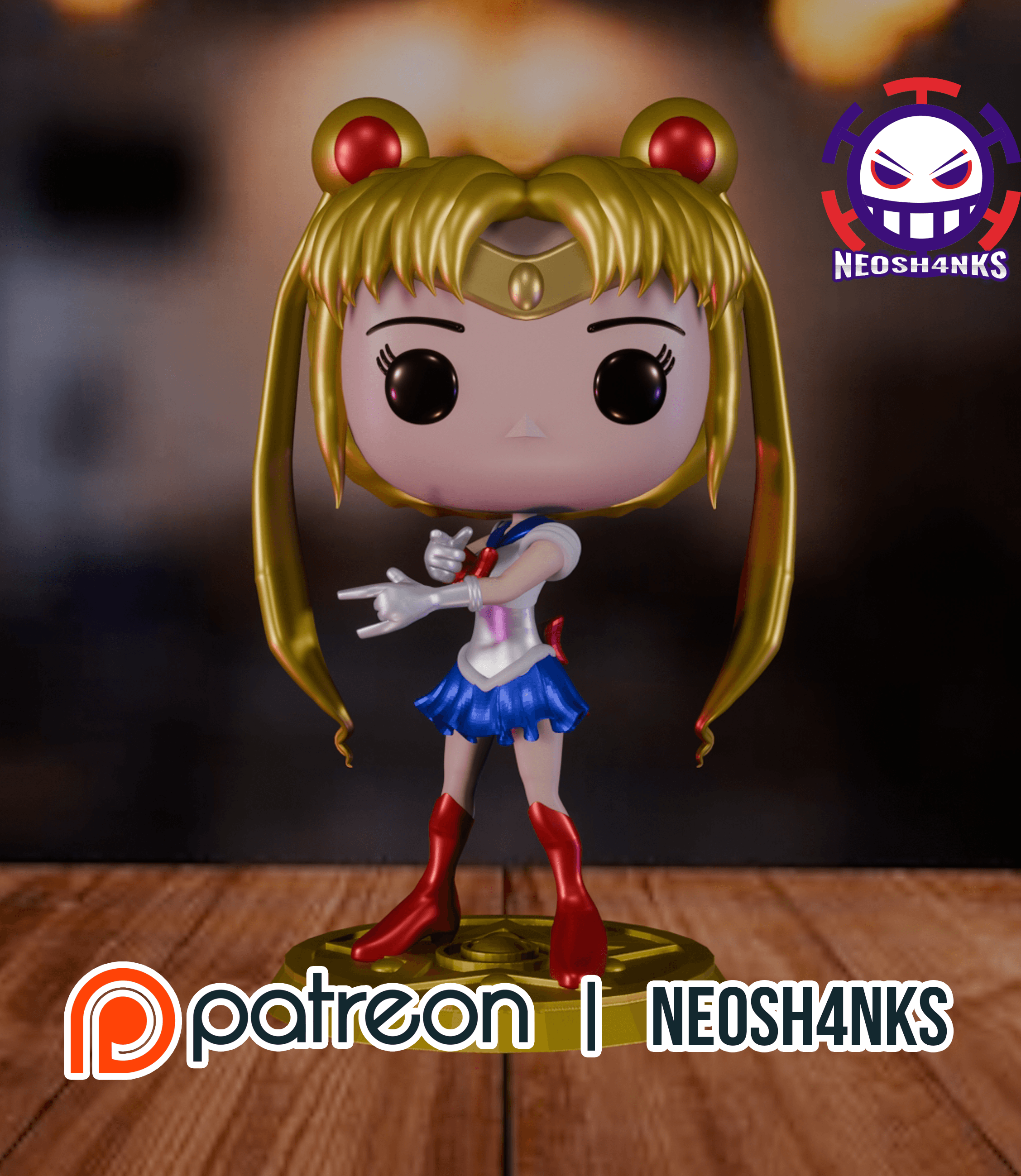 Sailor Moon Funko style 3d model