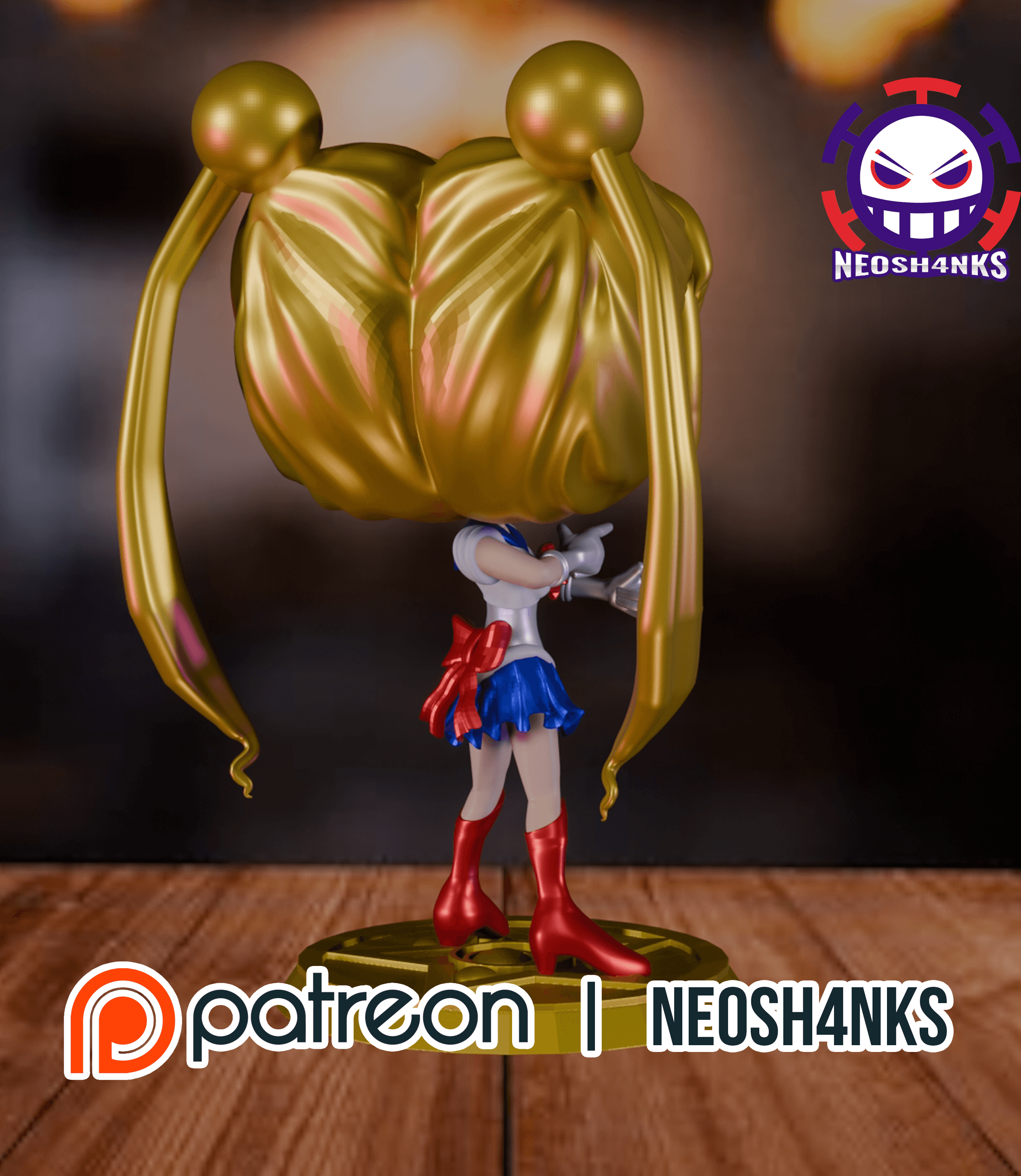 Sailor Moon Funko style 3d model