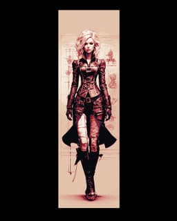 Sketches of Steampunk designs and the dress of the Adventurer - Set of bookmark 3d model