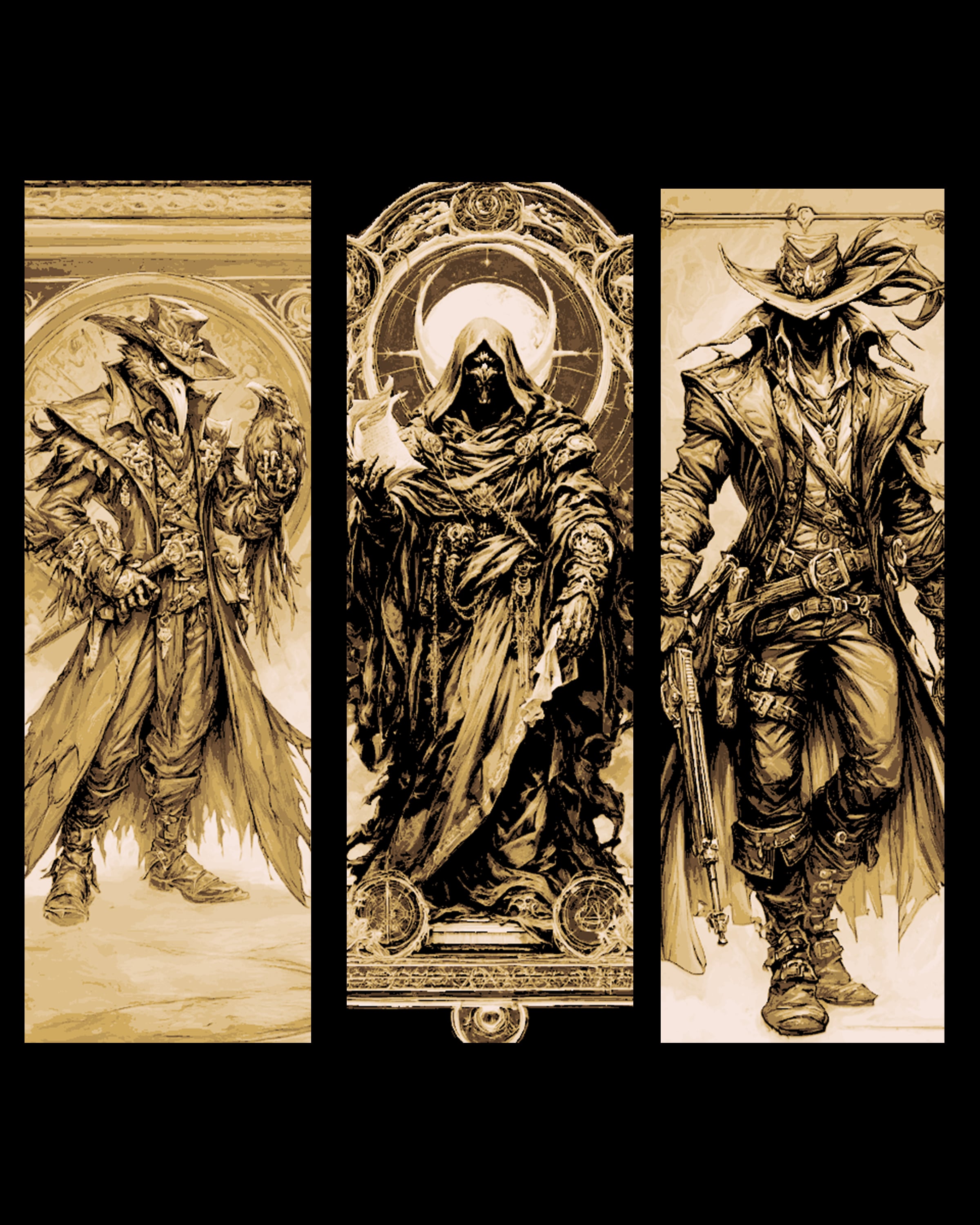 The demon hunters of the wild west - The Tarot gang - set of bookmarks 3d model