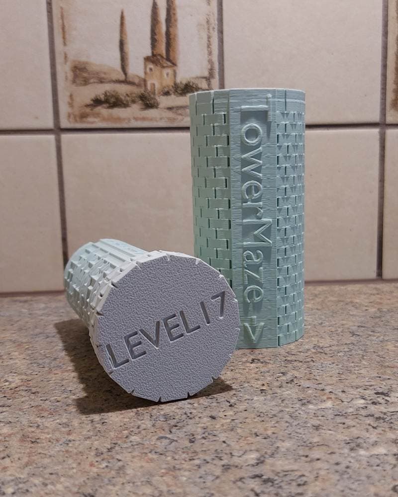 Tower Maze Level 17 - With one way straight closing path 3d model