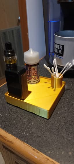 3x3 Block 1.25in- Gpriv-3 vape station with battery, and q-tip storage and gasket drawer.stl 3d model
