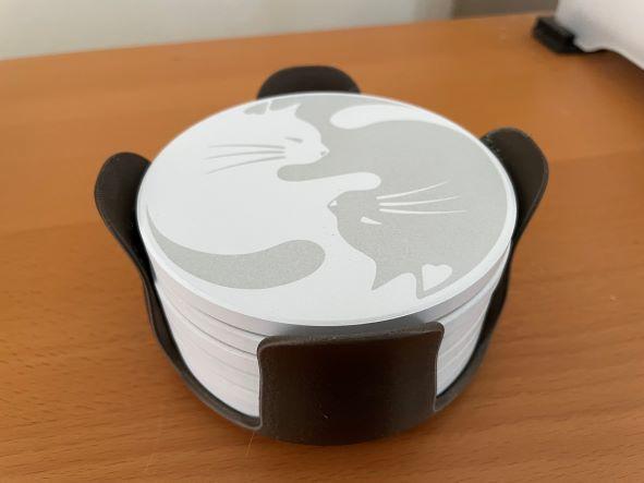 Yin-Yang Cat Coaster Holder 3d model