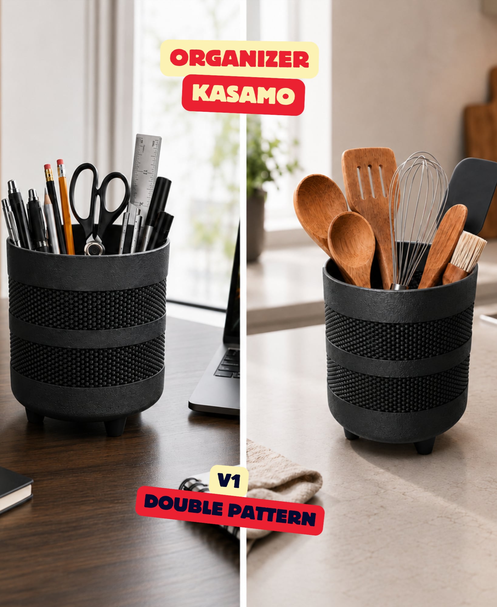 MULTIPURPOSE ORGANIZER (KASAMO) - DOUBLE PATTERN / KITCHEN ORGANIZER / OFFICE ORGANIZER/ DECOR 3d model