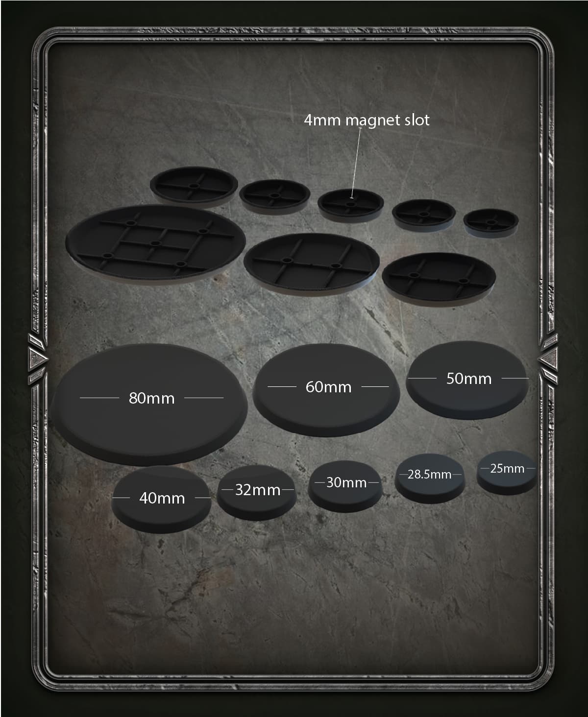 Magnet-ready Wargaming bases 3d model